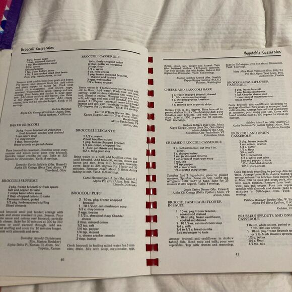 The Panhellenic Cookbook CASSEROLES 1970 VINTAGE Spiral 2000+ Recipes - Picture 4 of 6